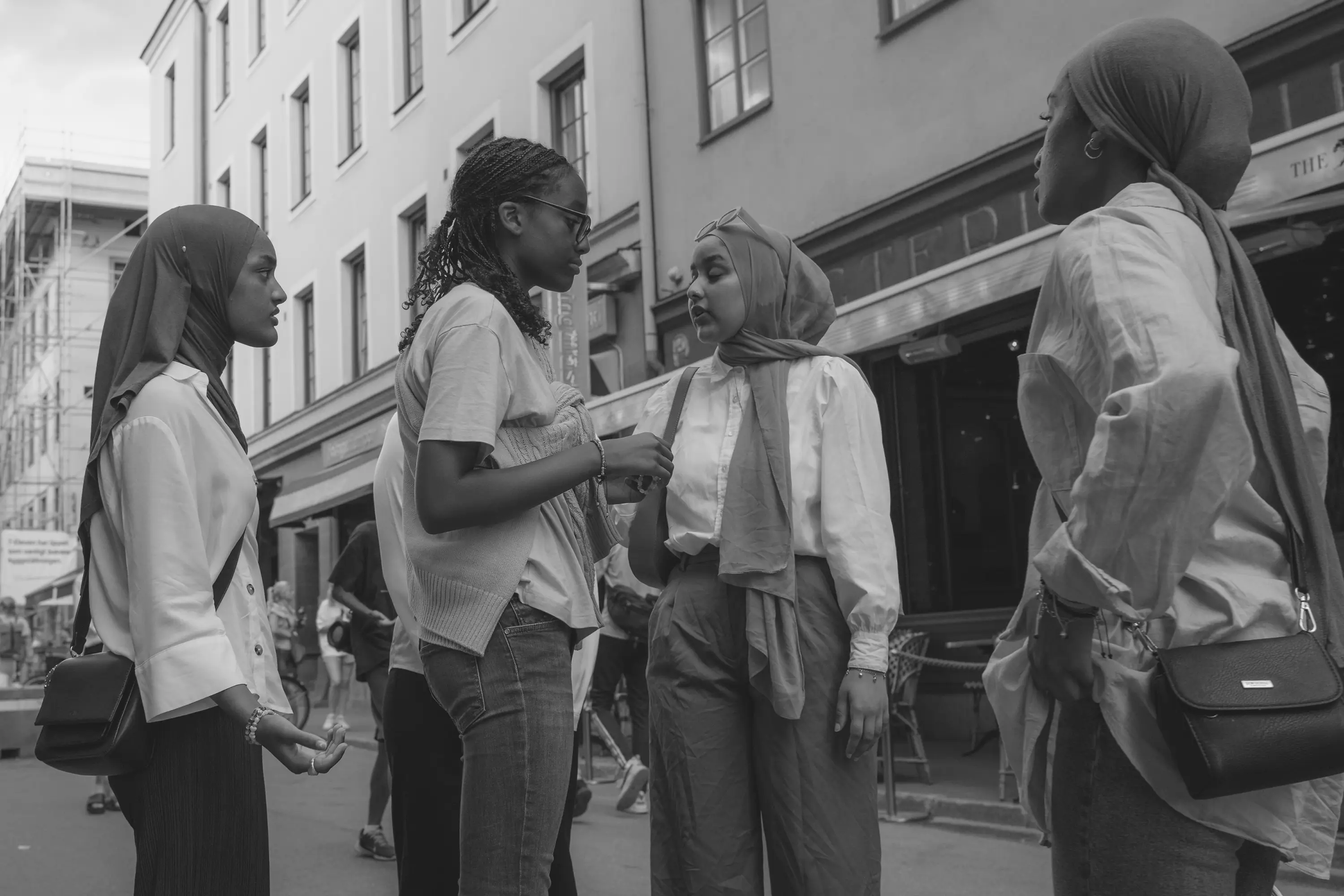 A group of women having a conversation in Södermalm