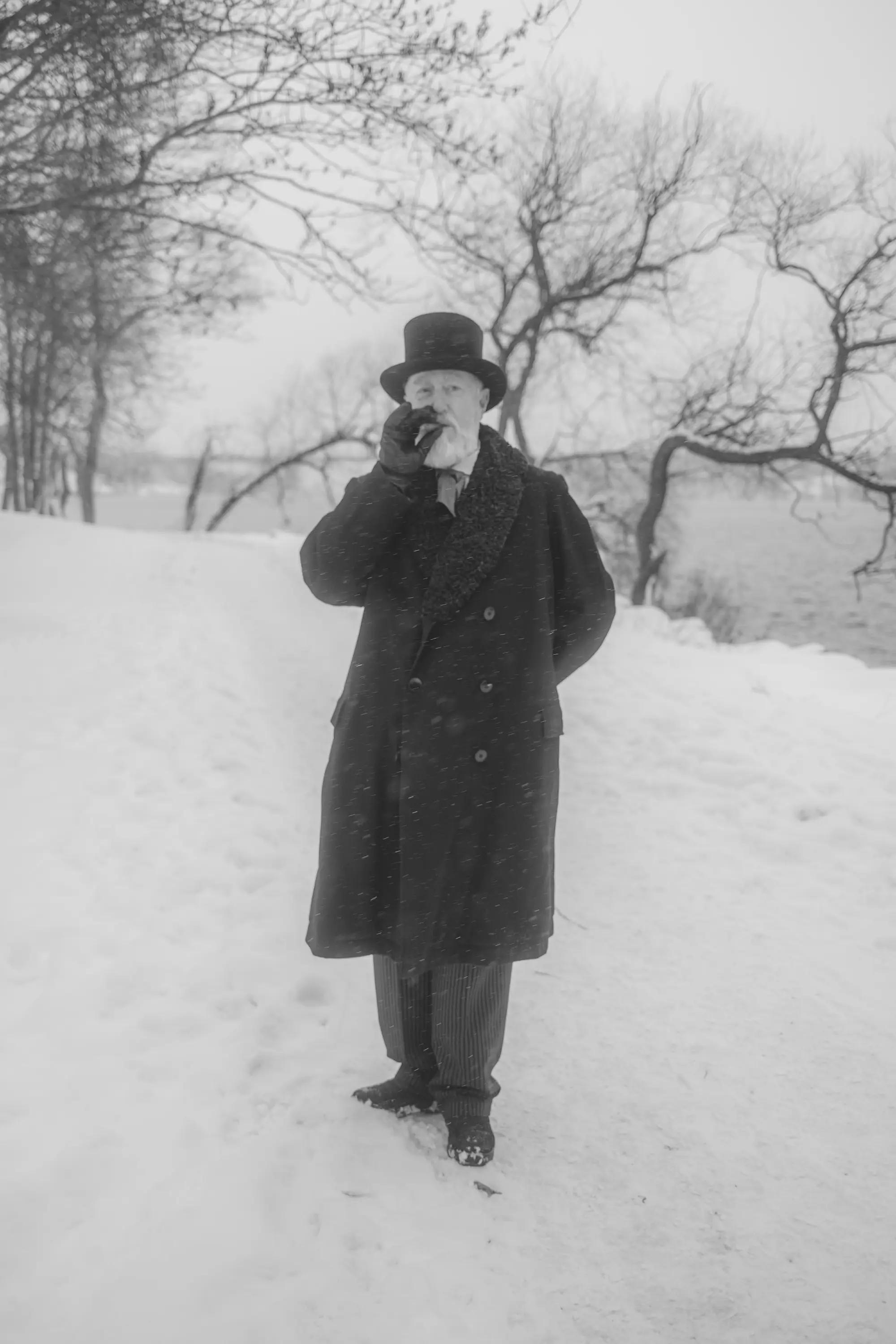 A gentleman smoking a cigar